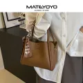 MATEYOYO Lady’s Shoulder Bag Retro Cross-body Bag Bucket Bag Handbag Soft PU Bag Ribbon Design Messenger Bag Sling Bag Large Capacity Elegant Bag For Traveling Shopping Outdoor. 