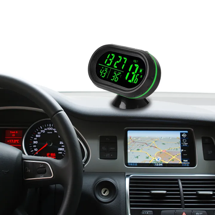 12v/24v Car Dashboard Temperature Meter Digital Led Car Clock Voltmeter ...