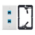 Ethernet Wall Plate with Low Voltage Mounting Bracket,Single Gang. 