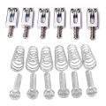 12 Pcs Guitar Parts:6 Pcs Electric Guitar Tremolo Bridge String Saddles Mount Conical Spring and Screws & 6 Pcs Electric Guitar Bridge Saddles Flat Set for Strat Tele Replacement. 