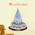 Christmas Tree Rotating Sculpture Train Decorations Paste Window Paste Stickers. 