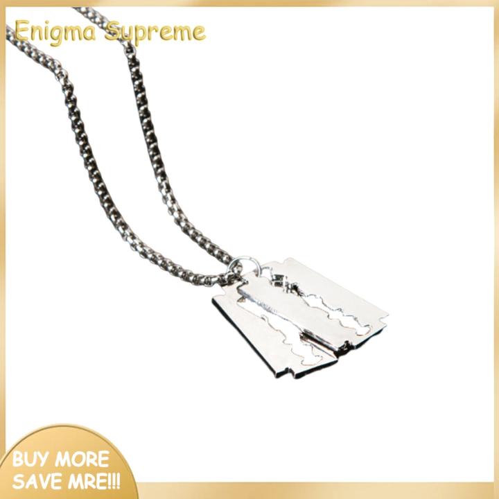 Enigma- Clavicle Chain Electroplating Men Razor Blades Pendant Necklace ...