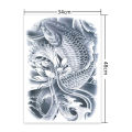 Full back large tattoo sticker waterproof temporary tattoos carp Lotus Dragon Buddha fake tatoo body art painting for men women. 