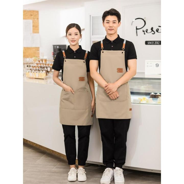 【HOT】 Professional Men Women Work Apron Waterproof Kitchen Cafes Nail Beauty Hair Cutting Salon Uniform Grill Garden Waiter Bib Custom