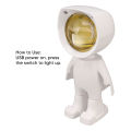 Table Lamp, LED Wide Application Yellow Lighting Present Astronaut Design Desk Light for Office. 