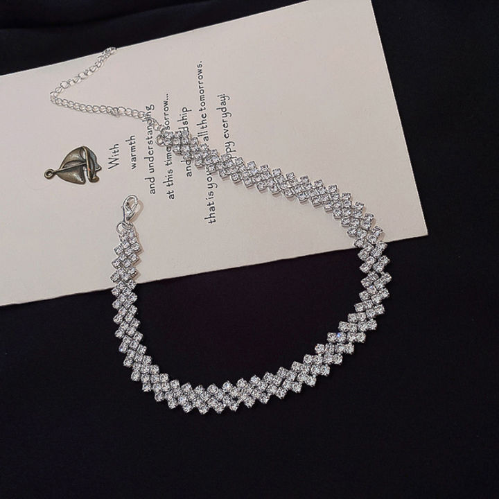 Fashion Full Rhinestone Choker Necklaces for Women Geometric Crystal Necklaces Weddings Jewelry Party Gifts