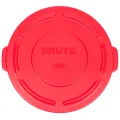 RUBBERMAID BRUTE Flat Lid for 20-Gallon Round Containers - RED. 