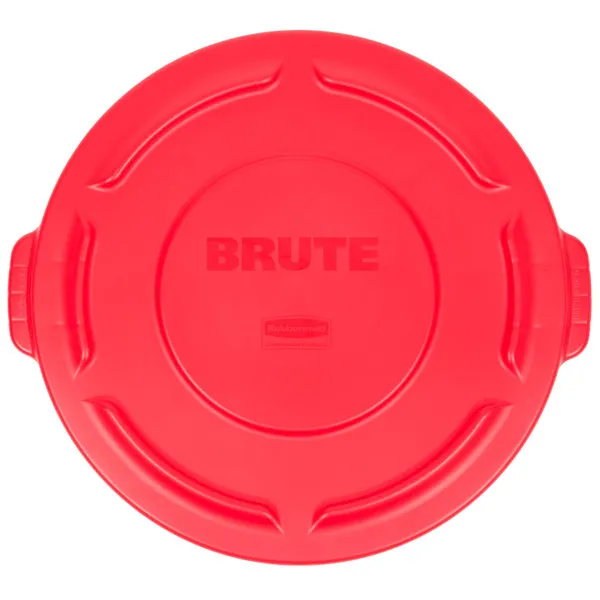 RUBBERMAID BRUTE Flat Lid for 20-Gallon Round Containers - RED