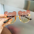 Shape Flower Round Sunglasses Boy Girls Children Vintage UV400 Colors Rimless Polarized Sun Glasses 2021 Kids Cute Cartoon Bear. 