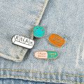 CHEER UP Energy Pill Enamel Pins Smile Relax Calm Down Medicine Doctor Nurse Brooch BackPack Shirt Lapel Pin Badge Jewelry Gift. 