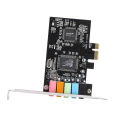 PCI-E Express Expansion Card 5.1 Sound 5 Port Sound Card Stereo Surround Sound Card for Desktop Black. 