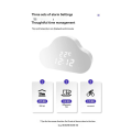 Alarm Clock Cloud Clock Bedside Snooze Small Alarm Clock Student Calendar Luminous LED Voice Digital USB Home Clock A. 