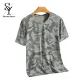 Sunnyheart Short-s ve Sports Tee Men's Print Summer T-shirt Lightweight Breathable Sports Top for Fitness Style Men T-shirt. 