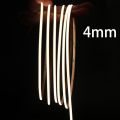 4mm Narrow COB LED Strip Lights for Car Wall Room Decoration 12V 24V 480LED Warm Cool White Light Bar Flexible Ribbon Diode Tape-2700K-0.5m-12V-. 