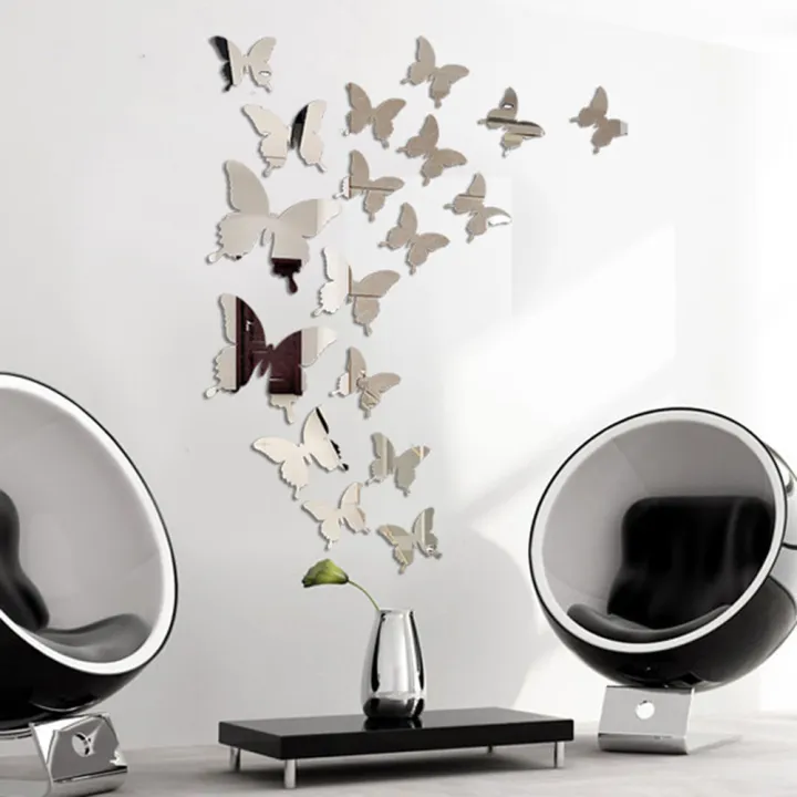 12Pcs/Set%203D%20Butterfly%20Mirror%20Wall%20Sticker%20Decal%20Removable%20DIY%20Art%20Party%20Wedding%20Decoration%20Kids%20Room%20Home%20Decor%20Crystal%20Sticker%20-%20Image%205