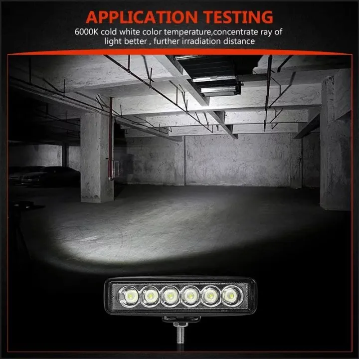 2Pcs%206%20inch%2018W%20DRL%20LED%20Work%20Lamp%20Light%204WD%20for%20%20Off%20Road%20Truck%20Bus%20Boat%20Fog%20Light%20Car%20Light%20Assembly%20-%20Image%206