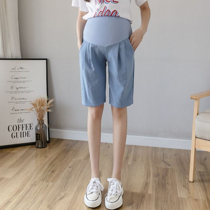 Summer%20Thin%20Cotton%20Linen%20Maternity%20Half%20Pants%20Casual%201/2%20Short%20Pants%20Clothes%20for%20Pregnant%20Women%20Pregnancy%20Belly%20Shorts%20-%20Image%207
