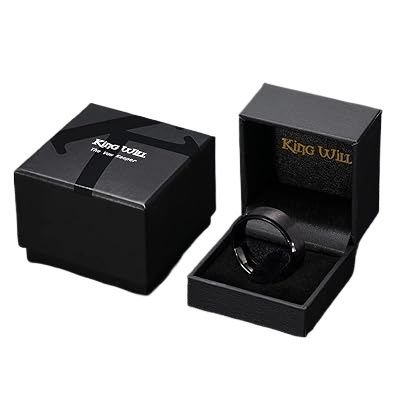 King Will Tungsten Wedding Ring - Matte Black/Silver, 6-10mm Sizes