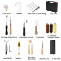 Leather Working Tools and Supplies with Tool Box Perfect for Stitching Punching Cutting Sewing Leather Craft Making. 