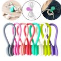 3Pcs Packs Silicone Magnetic Cable Organizer / Cable Ties / Earbud Cord Wrap / Headphone Cord Winder / Cable Manager Keeper Ties Straps. 