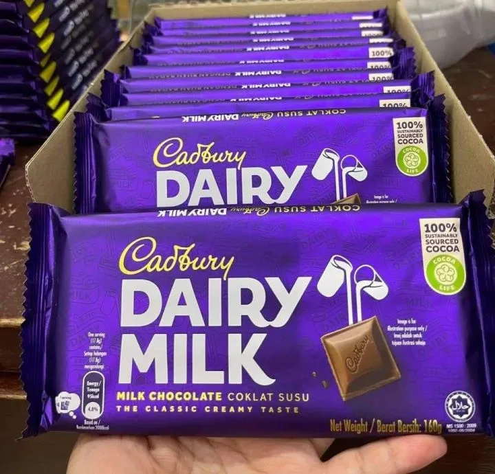 Cadbury%20Dairy%20Milk%20chocolate%20bar%20160g%20%C3%97%2012%20Pieces%20-%20Cadbury%20dairy%20milk%20chocolate%20Coklat%20Susu%20The%20Classic%20Creamy%20Taste%201920g%20-%20Image%202