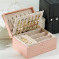 Portable Accessories Storage Jewelry Organizer Large Capacity Display Box Earrings Box Dustproof Storage Boxes. 