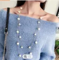Long Double Layer Simulated Pearls LadIes Necklaces Clavicle Fashion Jewelry Sweater Chain Long Necklace for Women. 