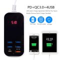 6 Port PD 30W USB Charger HUB LED Display Multi USB Charging Station Dock Universal Mobile Phone Desktop Wall Home EU UK US Plug. 