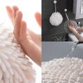 Bathroom Chenille Hand Towels Kitchen Hand Towel Ball With Hanging Loop Quick Dry Soft Absorbent Microfiber Towels Cleaning Tool. 