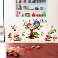 Kids Newest cute cartoon animals tree house baby Wall Décor children bedroom room decor wall stickers removable kids nursery decal sticker. 