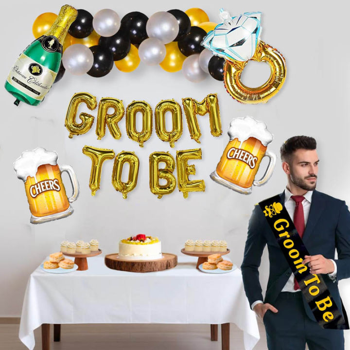 Groom To Be Balloon Decoration set With Banner Full Set