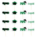 High Quality Class Of 2025 Cake Topper Glitter Diploma Cupcake Decoration Odorless Safe Grad Cap Cake Pick for Food Decoration Cake Decoration Graduation Celebration. 