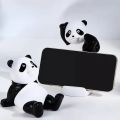 Panda Figurines For Interior Universal Cell Mobile Phone Stand Holder Modern Resin Sculpture Statue Home Office Desk Decor. 