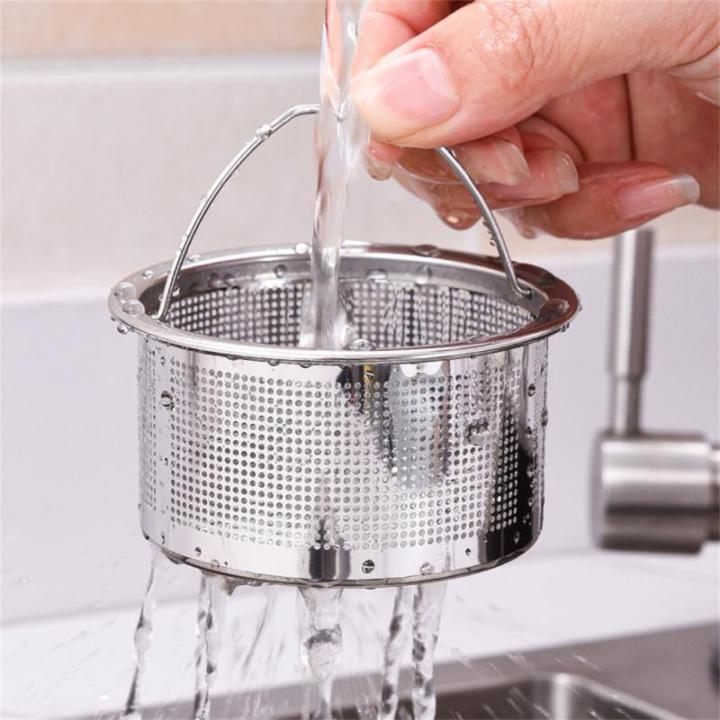 Kitchen%20Sink%20Strainer%20With%20Handle%20Sper%20Replacement%20Sink%20Drain%20Basket%20Stainless%20Steel%20Mesh%20Filter%20Strainers%20Waste%20Hole%20Trap%20-%20Image%202