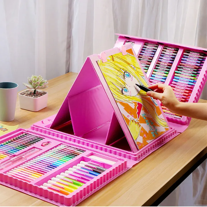 208Pcs/168Pcs%20Art%20Set%20Portable%20Drawing%20Painting%20Art%20Supplies%20Gifts%20Kids%20Teens%20Coloring%20Children's%20Gift,Kids%20Painting%20Drawing%20Art%20Set%20For%20Paint%20Drawing%20School%20Kid%20Stationery%20-%20Image%204