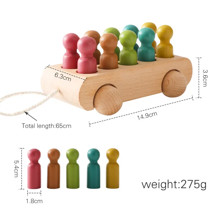 【Qian poem li Store】Baby Wooden Montessori Tableware Puzzle Train For ...