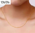 100% Original 22k Saudi Gold pawnable necklace womens skeleton O plain chain accessories gift for women. 