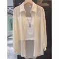 Sun Protection Clothing Women's UV Protection Summer Ice Silk Breathable Cardigan Coat 2024 New Long Sleeve Thin Chiffon Shirt. 