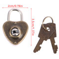 Mini Heart Shape Padlock Luggage Hardware Locks W/Key For Jewelry Box Suitcase. 