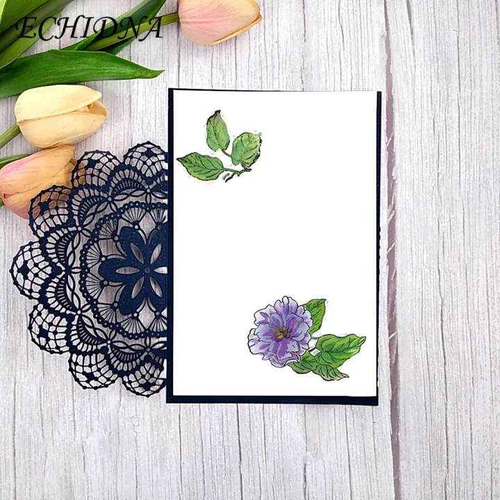 Pocket Stamp Flower Embossing Metal Dies Silicone Stamps Set for Diy Card Making Scrapbooking 3d Floral Designs Southeast Asian Buyer's Choice Clear Stamp