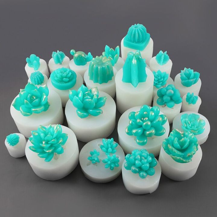 Mix Style Succulent Plants Candle Silicone Mold DIY Resin Cupcake Chocolate Epoxy Sugar Clay Mould