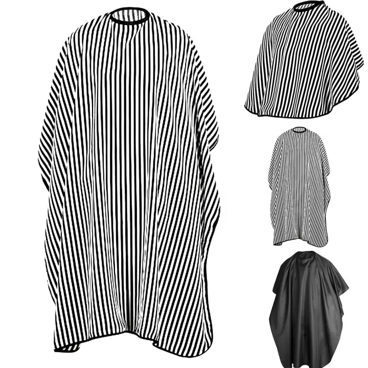 LibiLuxury%20Adjustable%20Black%20And%20White%20Stripe%20Hairdressing%20Gown%20Hair%20Cutting/barbers%20Cape%20Hairdressing%20Hair%20Cutting%20Gown%20Barber%20Apron%20-%20Image%204