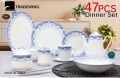 TRADEWING Glass Dinner Set Opal Glassware 47 Pcs Dining Set. 