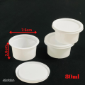 Mini desert Yoghurt Cups white with Lid Set of 50 Cups. 