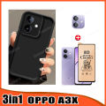 3In1 Oppo A3X TPU Silicone Phone Case for Oppo A5i A5 A3X Ceramic Frosted Film + Lens Film. 
