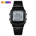 Skmei Men's Wristwatch 30M Waterproof Sport Wrist Watch Square Dial Stainless Steel Band Man Watch 1381. 