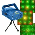 Red and Green Laser Projector Light Stage Lighting for DJ Disco Party Club. 