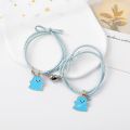 2Pcs Romantic Couple Heart Magnetic Attracting Bracelets for Girl Cute Cartoon Ghost Pendant Bracelet Friendship Halloween Gift. 
