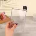 1Pc Flat Plastic Cup Flat Water Bottle Transparent Book Paper Pad Portable Water Bottle Drinks Kettle Bottle for Notebook. 