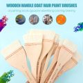 Wooden Handle Goat Hair Paint Brushes Smooth Sanding for Wall 10 Sizes Watercolor Acrylic Oil Painting Drawing Art Supplies. 